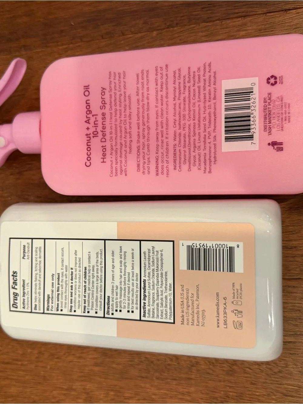 Coconut + Argan Oil 10-in-1 Heat Defense Spray - Pink and Kamedis for dandruff